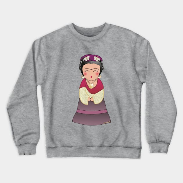 Kokeshi Frida Kahlo Crewneck Sweatshirt by Pendientera